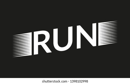 Run typography text. Sport print design. Vector illustration.