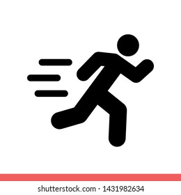 Run vector icon, activity symbol. Simple, flat design for web or mobile app