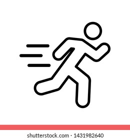 Run vector icon, activity symbol. Simple, flat design for web or mobile app