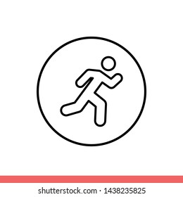 Run vector icon, sport symbol. Simple, flat design for web or mobile app