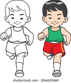 Run vector illustration isolated on white background