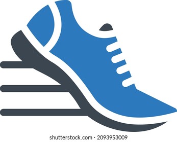 ejecutar la ilustración Vector en un fondo transparente. Símbolos de calidad premium. Icono vector glifos para concepto y diseño gráfico.