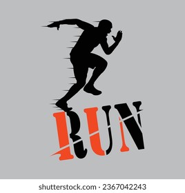Run Vector Image T-Shirt Design