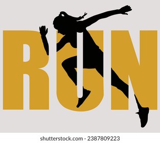 Run Vector Typography T-Shirt Design