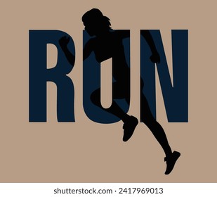 Run Vector Typography T-Shirt Design