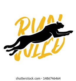 Run wild 1.quote lettering with motivating message - Vector - Vector