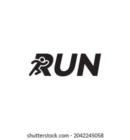 Run Wordmark Logo with Hidden Message. Clever Logo for Business, Campany, Event, Sport etc.