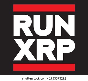 RUN XRP Ripple cryptocurrency typography