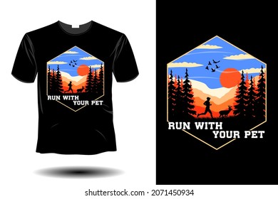 run with your pet retro vintage design
