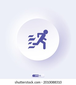 run_evacuation icon. Communication, Navigation, Sign and Symbol icon. Contains such Icons as Map with a Pin, Route map, Navigator, Direction and more. Vector illustration.