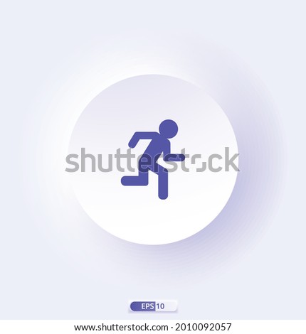 run_exit_2 icon. Communication, Navigation, Sign and Symbol icon. Contains such Icons as Map with a Pin, Route map, Navigator, Direction and more. Vector illustration.