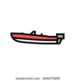 runabout boat color icon vector. runabout boat sign. isolated symbol illustration