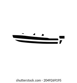 runabout boat glyph icon vector. runabout boat sign. isolated contour symbol black illustration