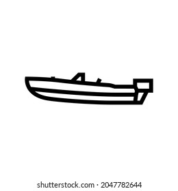 runabout boat line icon vector. runabout boat sign. isolated contour symbol black illustration