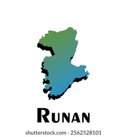 Runan City of China map vector illustration, creative design template
