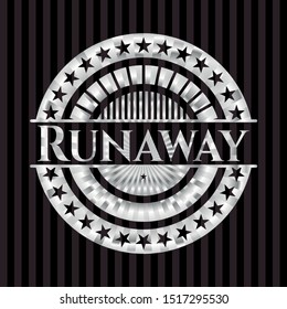 Runaway silver emblem. Vector Illustration. Mosaic.