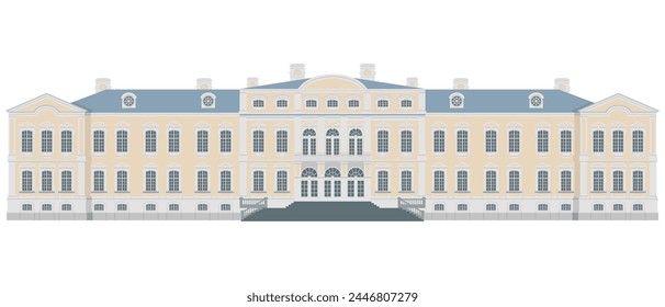 Rundale Palace, Latvia isolated illustration