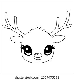 Rundolph's black and white sketch is suitable for children to learn to color