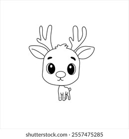Rundolph's black and white sketch is suitable for children to learn to color