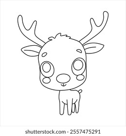 Rundolph's black and white sketch is suitable for children to learn to color