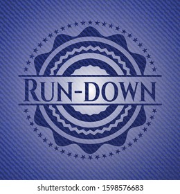 Run-down with denim texture. Vector Illustration. Detailed.