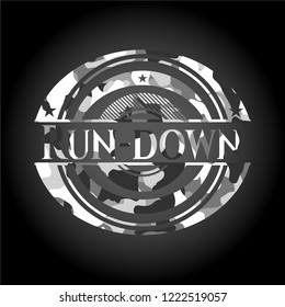 Run-down on grey camo pattern
