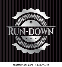 Run-down silver emblem. Vector Illustration. Mosaic.