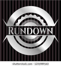 Rundown silvery shiny badge