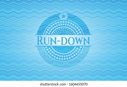 Run-down water style badge. Vector Illustration. Detailed.