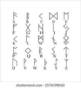 Rune alphabet icon, ancient language