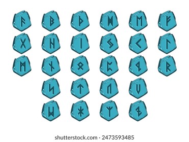 Rune Alphabet Illustration Element Set