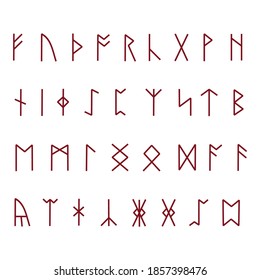 Rune alphabet. Runic gothic letters. Vector illustration