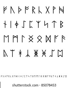 Set Old Norse Scandinavian Runes Runic Stock Vector (Royalty Free ...