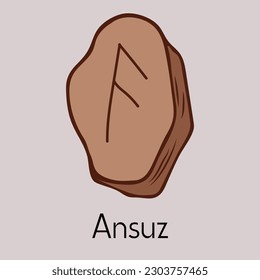 Rune Ansuz.Ancient Scandinavian runes.Ejecuta el futarka de mayor rango.Magia, ceremonias, símbolos religiosos.Predicciones y amuletos.