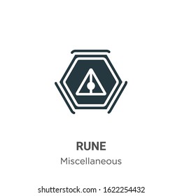 Rune glyph icon vector on white background. Flat vector rune icon symbol sign from modern miscellaneous collection for mobile concept and web apps design.