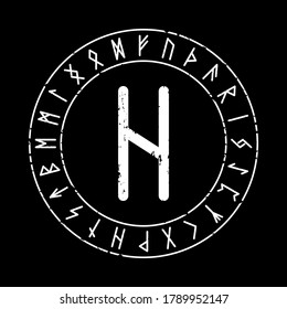 RUNE HAGALAZ ON A BLACK BACKGROUND IN VECTOR
