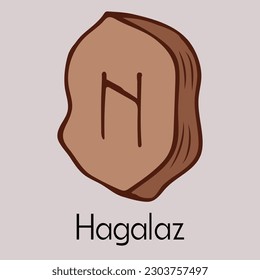 Rune Hagalaz.Ancient Scandinavian runes.Runes senior futarka.Magic,ceremonies,religious symbols.Predictions and amulets.