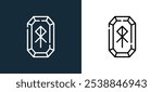 rune icon isolated on white and black colors. rune outline linear vector icon from magic collection for mobile apps, web and ui.