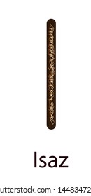 Rune Isaz. Vertical projection. Scandinavian. Elegant gold stamping on the surface, pattern