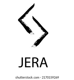 Rune Jera. Hand Drawn Wax Chalk Texture, Mystical, Esoteric, Occult, Magic Glyphs. For Game Interface.