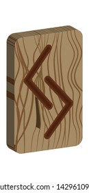 Rune Jera. Vertical projection. Scandinavian. Imitation burning wood. Wood Cut Texture