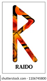 The rune of Journey Raido, the ancient scandinavian rune of power. Vector illustration in african style, isolated on white background. EPS 10.