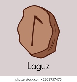 Rune Laguz.Ancient Scandinavian runes.Runes senior futarka.Magic,ceremonies,religious symbols.Predictions and amulets. 