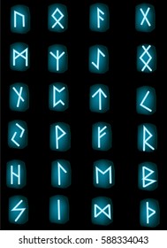 Rune letters light graphic vector