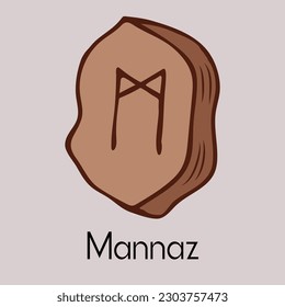 Rune mannaz.Ancient Scandinavian runes.Runes senior futarka.Magic, ceremonies,symbols.Predictions and amulets