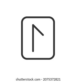 Rune minimal line icon. Web stroke symbol design. Rune sign isolated on a white background. Premium line icon.
