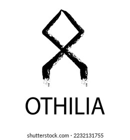 Rune Othilia. Hand Drawn Wax Chalk Texture, Mystical, Esoteric, Occult, Magic Glyphs. For Game Interface.