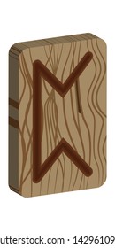 Rune Perth. Vertical projection. Scandinavian. Imitation burning wood. Wood Cut Texture