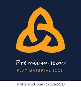 Rune premium material ui ux isolated vector icon in navy blue and orange colors