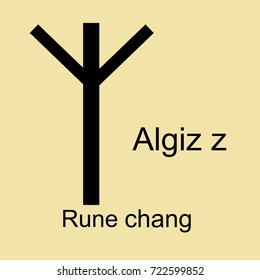 Rune Scandinavia algiz changes and prospects vector illustration